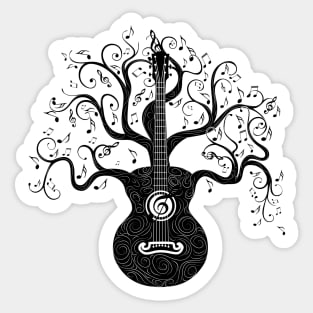 Overgrown guitar tree Sticker